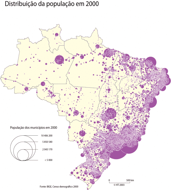 Distribuicion poblacion Brasil