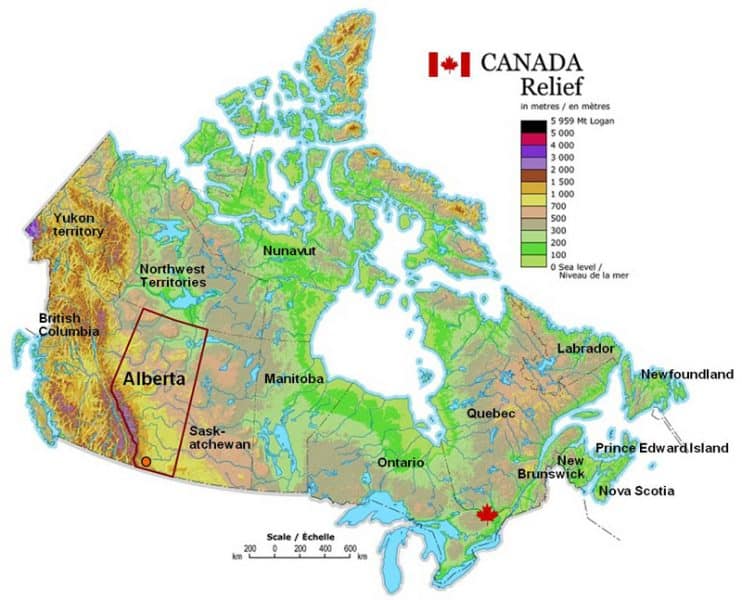 Topografía de Canadá